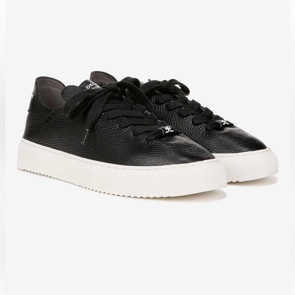 Sam Edelman Poppy Lace Up Sneaker Black Leather